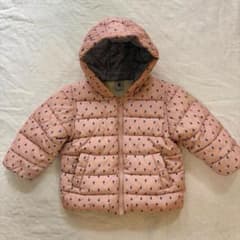 プチバトー 中綿ジャケット 24m 86cm 花柄 ピンク フード付きのサムネイル