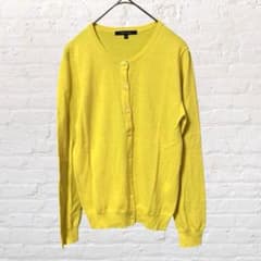 12261 MACPHEE マカフィー カーディガン Sウール100% 黄色