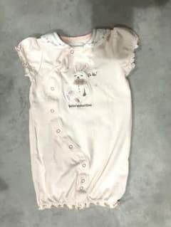 bebe reduction ベビー服 ドレスオール ウサギ刺繍 ピンクのサムネイル