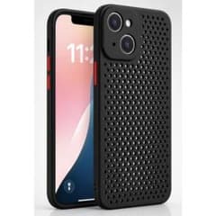 iPhone15 케이스 블랙 메쉬 방열 커버 TPU