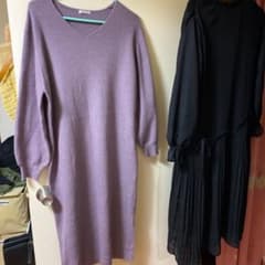 ロングニットワンピース　ラベンダーのサムネイル