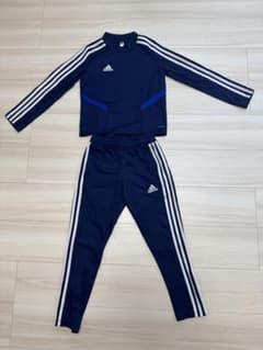 adidas キッズ ジャージ 上下セット ネイビーのサムネイル