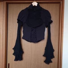 【美品】BLACK PEACE NOWレース姫袖 編み上げコルセット風ブラウス 美品】BLACK PEACE NOWレース姫袖 編み上げコルセット風ブラウス