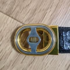 勇*い様 dunhill　レザー製黒色ベルト 金色バックルのサムネイル