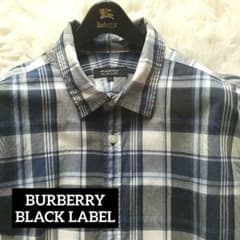 美品☆BURBERRY BLACK LABEL 長袖シャツ ロゴ刺繍 サイズ3 - メルカリ