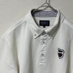 パーリーゲイツ ゴルフウェア 半袖 ポロシャツ シンプル 白 メンズ