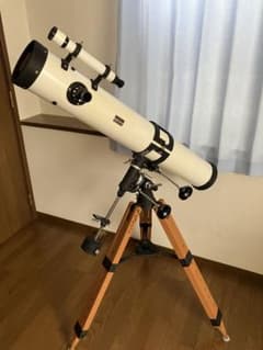 反射望遠鏡 ホワイト 木製三脚付き