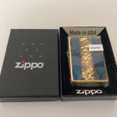 ZIPPO ライター ゴールド スカル スパイダー エッチング 髑髏 蜘蛛のサムネイル