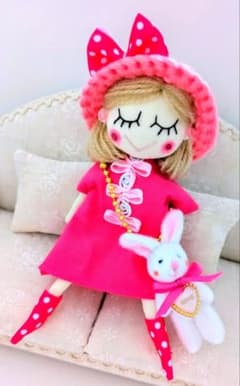 Kyokotan❋ハンドメイド ドールチャーム バッグチャーム お人形 Kyokotan様 ハンドメイド❉ドールチャーム＆うさぎチャーム❉バッグ