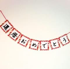 還暦おめでとうガーランド★赤★還暦★喜寿★飾り★モビール★還暦祝い★写真撮影のサムネイル