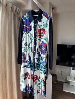 美品◇トリーバーチ パンジー バルーンスリーブ ワンピース花柄  長袖のサムネイル