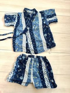 甚平 青色ストライプ ~80cm コットンのサムネイル
