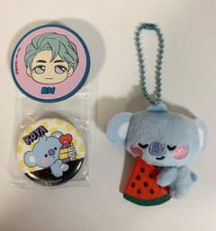 BT21 TSUTAYA 한정 열쇠 고리 캔 배지 스마트 폰 그립 RM 세트
