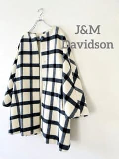 【J&M Davidson】ノーカラーチェックコートのサムネイル
