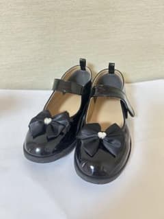 リボン付き黒フォーマルシューズ 19.0cmのサムネイル