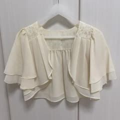 ボレロ　アイボリー　シフォン　レース　結婚式　セレモニー　9号のサムネイル