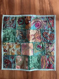 アジアン クッションカバー 45×45 刺繍 パッチワークのサムネイル