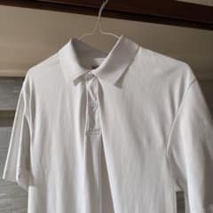 【美品】ユニクロUNIQLO ドライEX ポロシャツ ホワイト Mのサムネイル