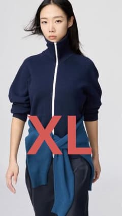 ユニクロC ミラノリブフルジップカーディガン ネイビー XL - メルカリ