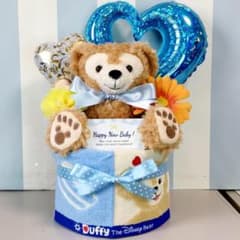 ●出産祝いに大人気！ダッフィー豪華パペットおむつケーキ 男の子 ☆出産祝いに大人気！ダッフィー豪華パペットおむつケーキ 男の子