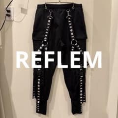 REFLEM レフレム ハーネスロゴベルトカーゴパンツ フリーサイズ 黒 美