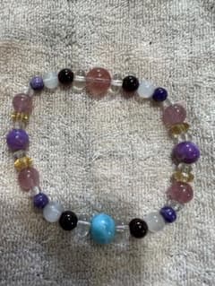 愛光堂　ストロベリークオーツ　ラリマー スギライト　チャロアイト　ブレスレット 愛光堂ストロベリークオーツラリマー スギライトチャロアイトブレスレット