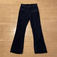 70s米国製Levi'sリーバイス646フレアコーデュロイパンツUSA黒ブラック