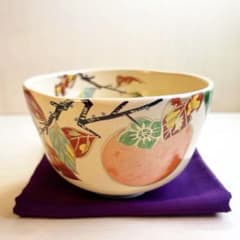 京焼　色絵　柿　木守り　抹茶茶碗　茶道具 京焼 色絵 柿 木守り 抹茶茶碗 茶道具 - メルカリ