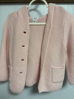 GAP ベビー ニットカーディガン ピンク くま耳 帽子セットのサムネイル