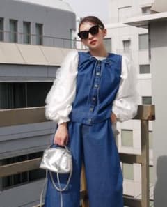 デニム　ベストパンツ　セットアップのサムネイル