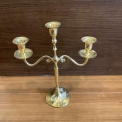 3灯式キャンドルホルダー ゴールド