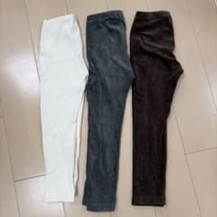 UNIQLO レギンス 120cm 3枚　リブレギンス　コーデュロイレギンスのサムネイル
