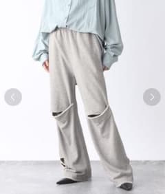 JEANASiS グレー カットアウト スウェットパンツ Fのサムネイル