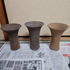 蘭鉢(笠間鉢)　3個　サイズ大きめ　植木鉢のサムネイル
