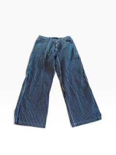 Beno ストライプ ワイドパンツ ネイビー Lのサムネイル