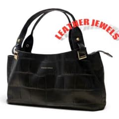 美品]‼️ レザー ジュエルス クロコ型押し ハンド バック - メルカリ
