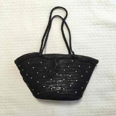 R様専用エンシャーラ/レザースタッズ/カゴバッグ/ブラックのサムネイル