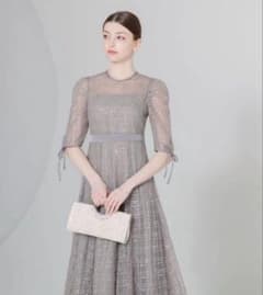 レジャ Leja チェックリボンパフスリーブAラインロングドレス レジャ Leja チェックリボンパフスリーブAラインロングドレス - メルカリ