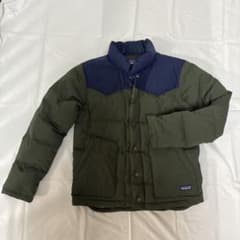 Patagonia ダウンジャケット オリーブグリーン/ネイビーのサムネイル