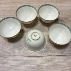 香蘭社 湯飲み 5客セット 花柄 金縁のサムネイル