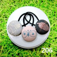 206 ミナペルホネン✨ハンドメイドヘアゴム✨サムタイム ちょうちょ