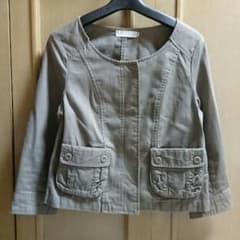 earth music & ecology ノーカラージャケット カーキのサムネイル