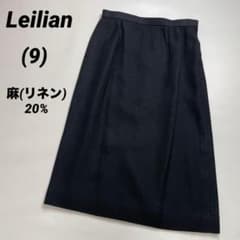 Thumbnail of Leilian レリアン　リネンブレンド　タイトスカート　黒　麻　キュプラ　9号