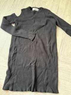 AZUL BY MOUSSY ニットワンピース 長袖 ブラック Sのサムネイル