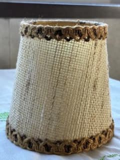 フランス　アンティーク　布製　小さな　ランプシェード　挟み式　可愛い　シェード