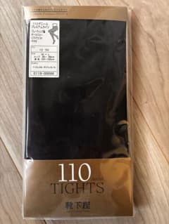 新品未使用未開封　靴下屋110デニール プレミアムタイツ Lサイズ ブラックのサムネイル