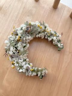 スターチスとミモザのドライフラワーリース ミランドールミモザ 春待ち