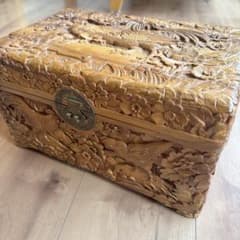 木製 ボックス 彫刻 ウッドボックス 木箱のサムネイル