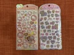 正規品　うるちゅるポップシール　コットンパフィー　ハローキティ 2種セットのサムネイル