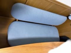 ニトリ 2人掛けチェア リラックスワイド ミドルブラウン/ターコイズ